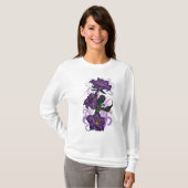 Sweat - shirt à capuche de fleurs violettes (Devant entier)