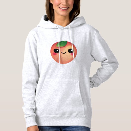 Sweat - shirt à capuche de Kawaii Peach (Devant)