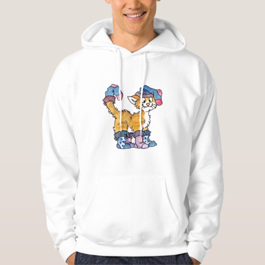 Sweat - shirt à capuche de Kitty de chaussette (Devant)
