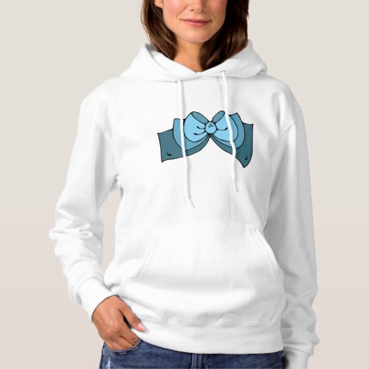 Sweat - shirt à capuche de la Bow bleue (Devant)