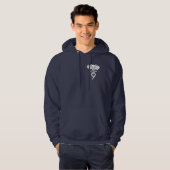 Sweat - shirt à capuche de la marine Postgres9 (Devant entier)