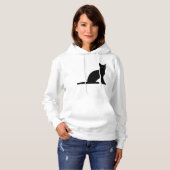 Sweat - shirt à capuche de la Silhouette de chat (Devant entier)
