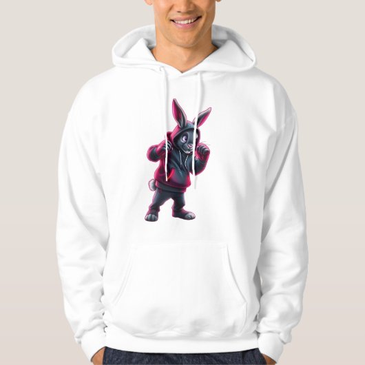 Sweat - shirt à capuche de lapin de boxe (Devant)