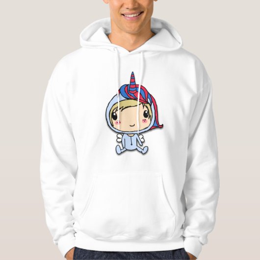 sweat - shirt à capuche de licorne (Devant)