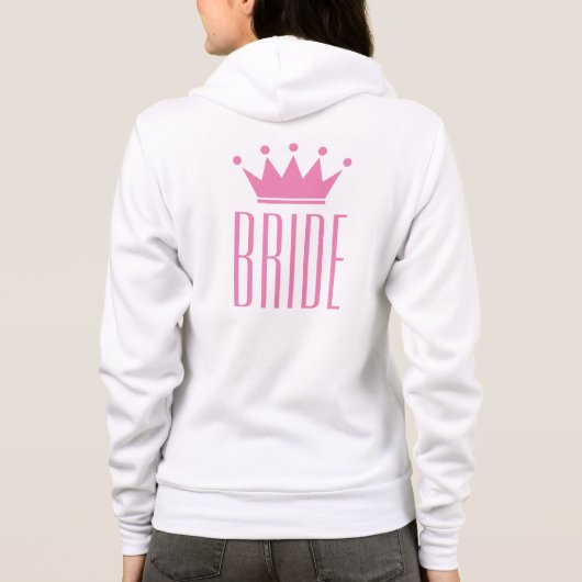 Sweat - shirt à capuche de mariée blanche avec cou (Dos)