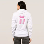 Sweat - shirt à capuche de mariée blanche avec cou (Dos entier)