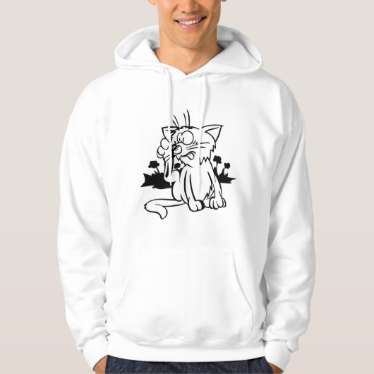 Sweat - shirt à capuche de mât noir et blanc (Devant)