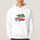 Sweat - shirt à capuche de Noël avec voiture rouge (Devant)