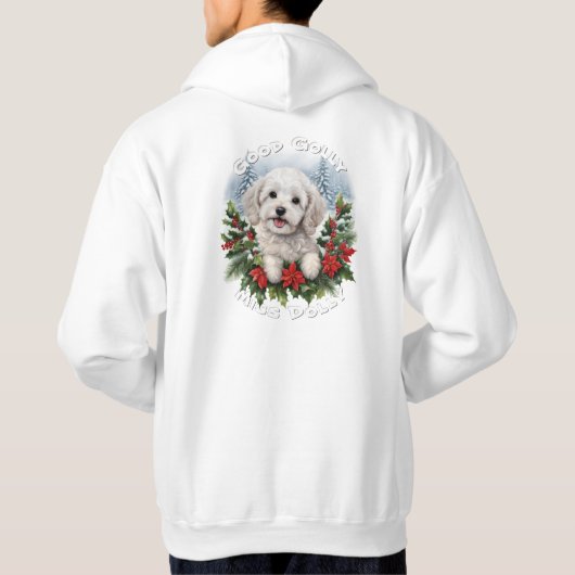 Sweat - shirt à capuche de Noël Cockapoo Puppy (Dos)