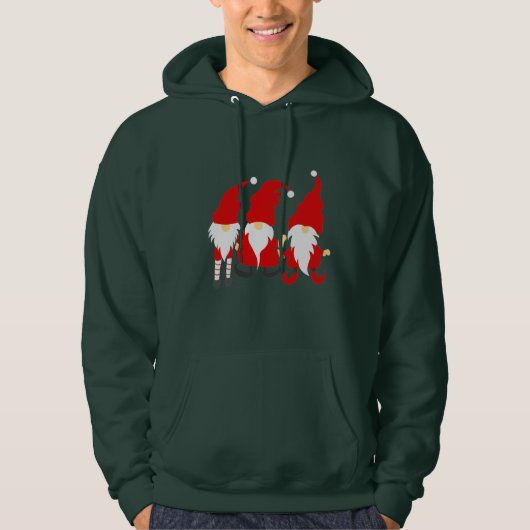 Sweat - shirt à capuche de Noël drôle Gnomes (Devant)