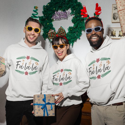 Sweat - shirt à capuche de Noël - Fa la la la