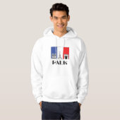 Sweat - shirt à capuche de Paris des hommes (Devant entier)