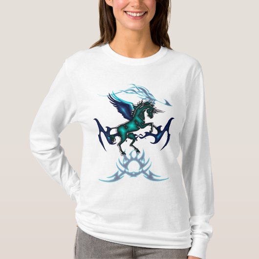Sweat - shirt à capuche de Pegasus de licorne (Devant)