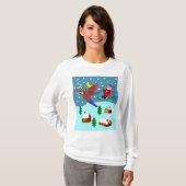 Sweat - shirt à capuche de Père Noël de ski (Devant entier)