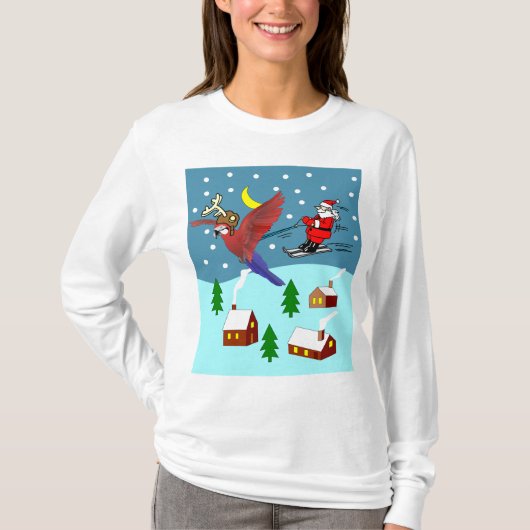 Sweat - shirt à capuche de Père Noël de ski (Devant)