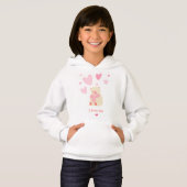 sweat - shirt à capuche de pullover fille rose (Devant entier)
