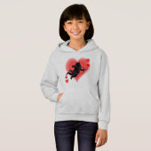 Sweat - shirt à capuche de Saint Valentin rose cu (Devant entier)