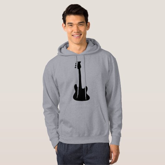 Sweat - shirt à capuche de silhouette de guitare (Devant entier)