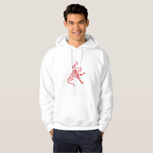 Sweat - shirt à capuche de singe rouge fou