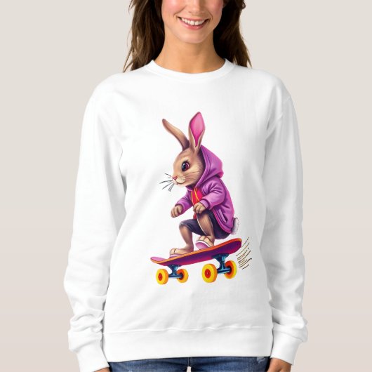 Sweat - shirt à capuche de skateboard Rabbit (Devant)