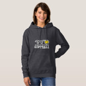 Sweat - shirt à capuche de softball pour femmes av (Devant entier)