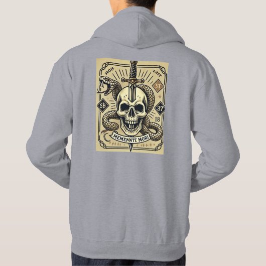 Sweat - shirt à capuche de tatouage Memento Mori (Dos)