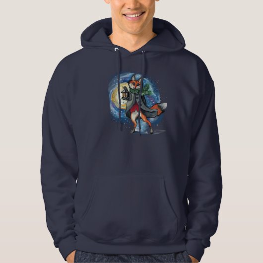 Sweat - shirt à capuche de vacances Lantern Fox (Devant)