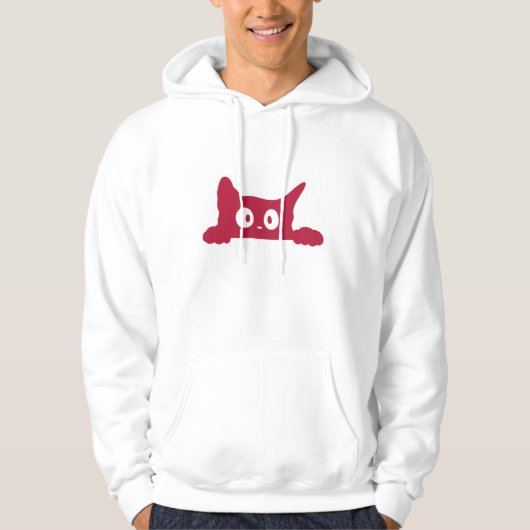 Sweat - shirt à capuche de visage de chat minimali (Devant)