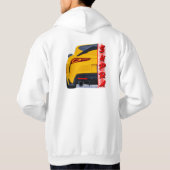sweat - shirt à capuche de voiture de sport jaune (Dos)