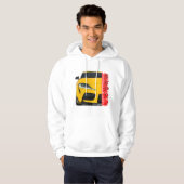 sweat - shirt à capuche de voiture de sport jaune (Devant entier)