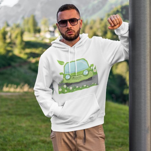 Sweat - shirt à capuche de voiture vert