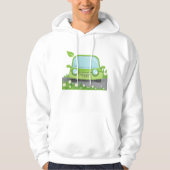 Sweat - shirt à capuche de voiture vert (Devant)