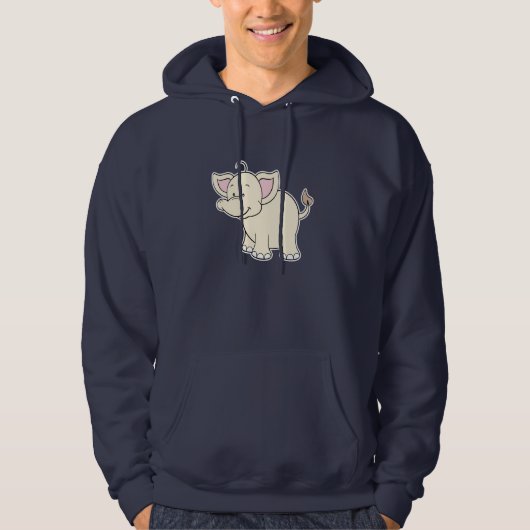 Sweat - shirt à capuche d'éléphant (Devant)