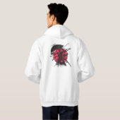 Sweat - shirt à capuche d'encre Samurai rouge et n (Dos entier)