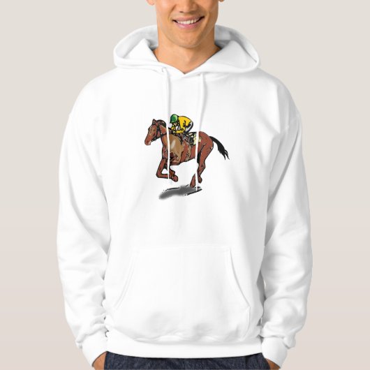 Sweat - shirt à capuche des chevaux de course (Devant)