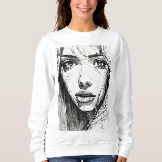 Sweat - shirt à capuche des traits de stylet de tr (Devant)