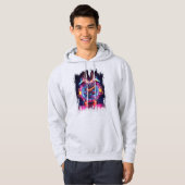 Sweat - shirt à capuche d'horloge Neon Techno (Devant entier)