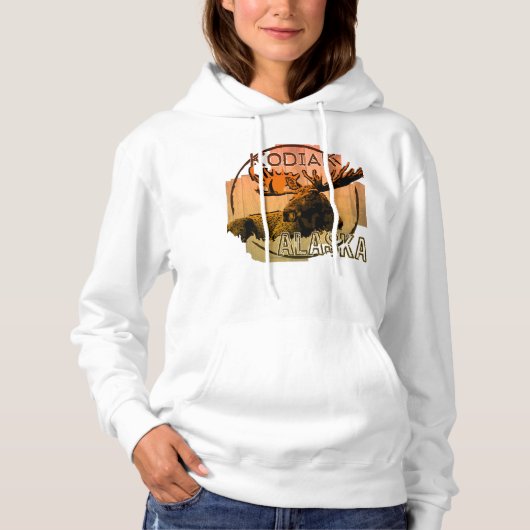 Sweat - shirt à capuche d'orignal de Kodiak Alaska (Devant)
