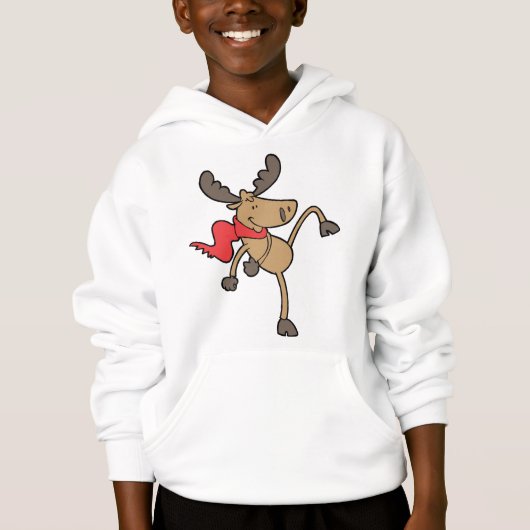Sweat - shirt à capuche d'orignal d'hiver (Devant)
