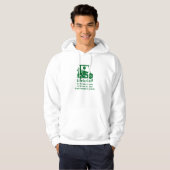 Sweat - shirt à capuche drôle de blanc de vert de (Devant entier)