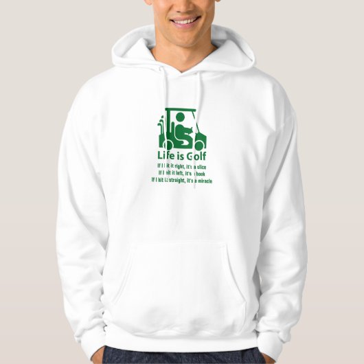 Sweat - shirt à capuche drôle de blanc de vert de (Devant)