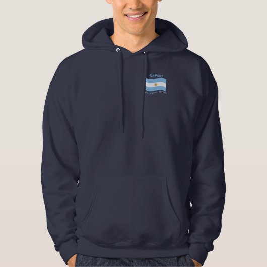 Sweat - shirt à capuche du drapeau argentin (Devant)