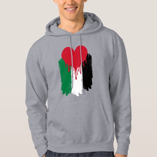 Sweat - shirt à capuche du drapeau palestinien du  (Devant)
