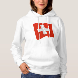 Sweat - shirt à capuche du Drapeau suisse des femm