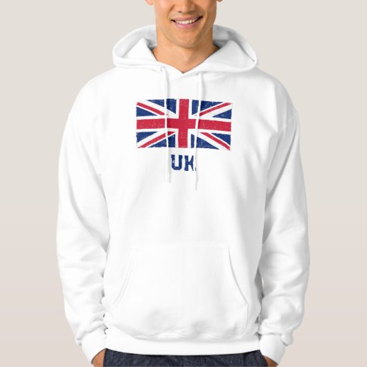 Sweat - shirt à capuche du drapeau Union Jack vint (Devant)