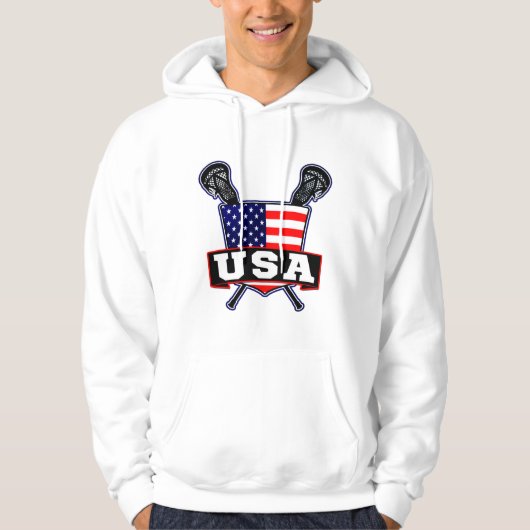 Sweat - shirt à capuche du logo American Lacrosse (Devant)