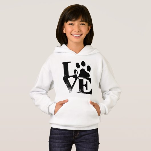 Sweat - shirt à capuche Empreinte de patte (Devant entier)