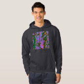 Sweat - shirt à capuche en marbre aigre (Devant entier)