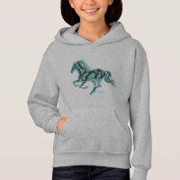 Sweat - shirt à capuche en silhouette du cheval Tu