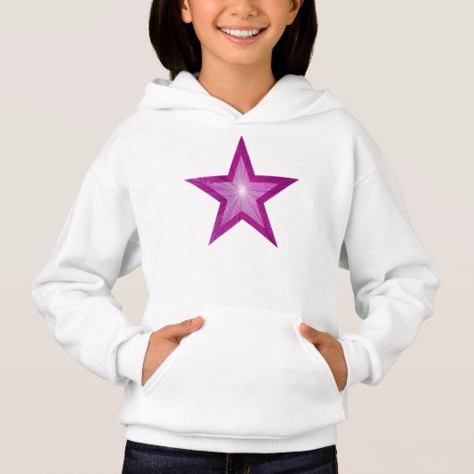 Sweat - shirt à capuche enfant rose Star (Devant)